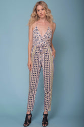 Harper Floral Jumpsuit Navy