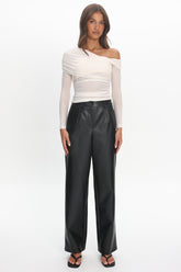 Fair Play Faux Leather Pants Black