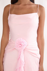 Mirenna Rosette Waist Maxi Dress Light Pink