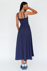 Sweet Pea Tied Bust Maxi Dress Indigo