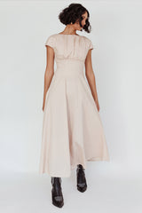 Derry Cap Sleeve A-line Maxi Dress Oat
