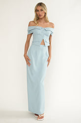 Maelie Column Maxi Skirt Blue