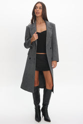 Luciana Waist Tie Trench Coat Grey