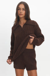 Jenae Knit Shorts Chocolate
