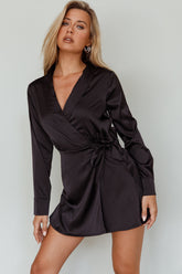 Turning Heads Side Tie Romper Black