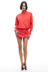 LIONESS Clicquot Mini Skirt Crimson