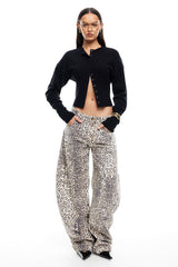LIONESS Horseshoe Jeans Leopard Fade