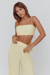 Light Energy Tie Back Crop Top Lemon