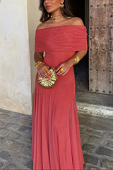 Brittany One-Shoulder Mesh Maxi Dress