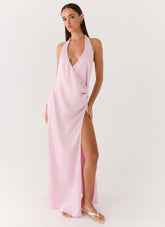 Chellie Wrap Maxi Dress Pink