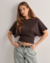 Cinched Waist Cropped T-Shirt
