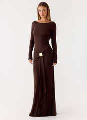 Dray Maxi Dress Chocolate