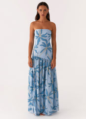 Eden Strapless Maxi Dress Blue