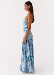 Eden Strapless Maxi Dress Blue
