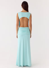 Fault Line Maxi Dress Aqua