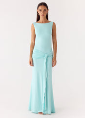 Fault Line Maxi Dress Aqua