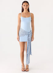 Hypnosis Mini Dress Blue Mocha Dot