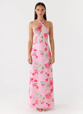Serafim Chiffon Maxi Dress Petal Soleil