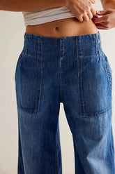 Wide-Leg Denim Jeans