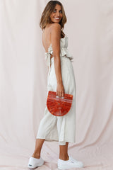 Thea Ruffle Crop Top Jumpsuit Natural