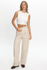 In Disguise Straight Leg Pocket Pants Oatmeal