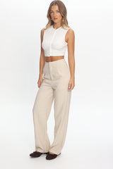 In Disguise Straight Leg Pocket Pants Oatmeal