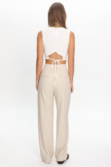 In Disguise Straight Leg Pocket Pants Oatmeal