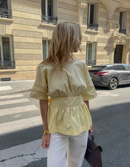 Open-Back Peplum Blouse