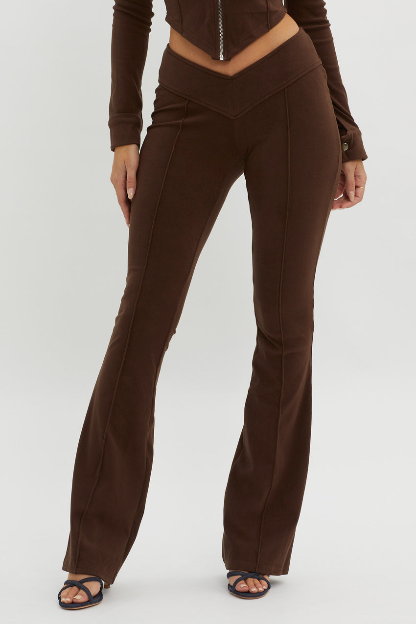 Better Not V-Waist Pants Chocolate