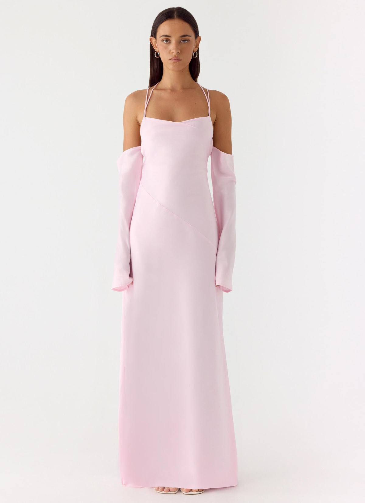 Breathe Me Long Sleeve Maxi Dress Pink