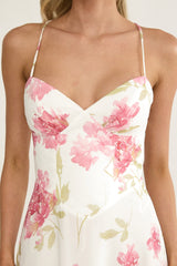 Charlisa Ruffle Maxi Dress Floral White