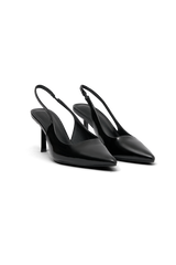 Dasha Patent Slingback Heels – Black