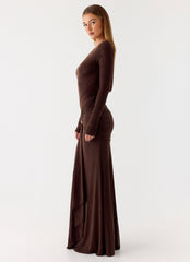 Dray Maxi Dress Chocolate