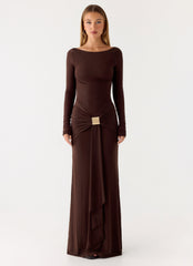 Dray Maxi Dress Chocolate