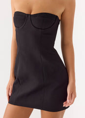 Drivers Seat Strapless Mini Dress Black