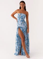 Eden Strapless Maxi Dress Blue