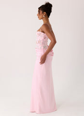 Euphoric Beaded Maxi Dress Pink