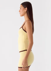 Felicia Asymmetrical Mini Dress Yellow
