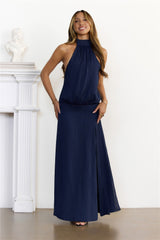 Iconique Halter Maxi Dress Navy