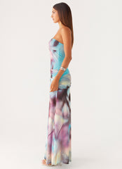 Isle Escape Mesh Maxi Dress Sea Splash
