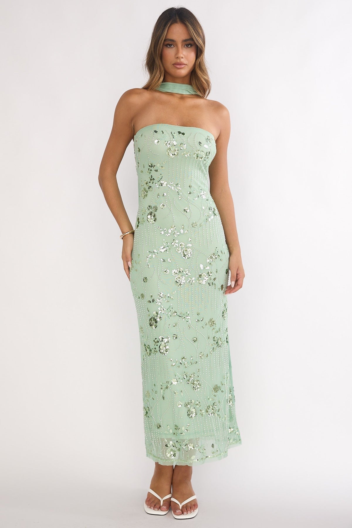 Jeremia Strapless Maxi Dress Mint