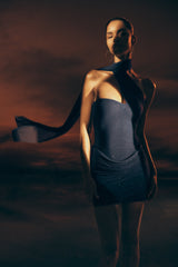 Mattea Diamante Mini Dress With Scarf