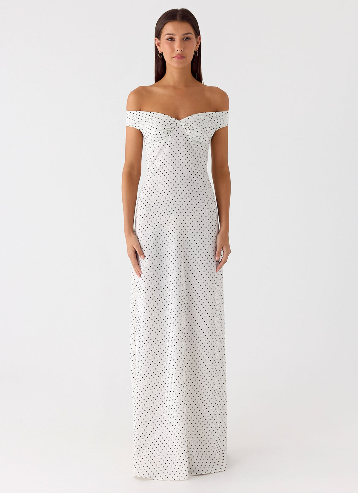 Melany Maxi Dress White Polkadot