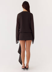 Sorrel Long Sleeve Mini Dress Chocolate