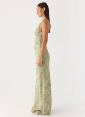 Ultra Quiet Halter Maxi Dress Green