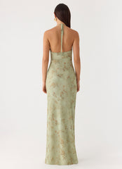Ultra Quiet Halter Maxi Dress Green