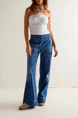 Wide-Leg Denim Jeans